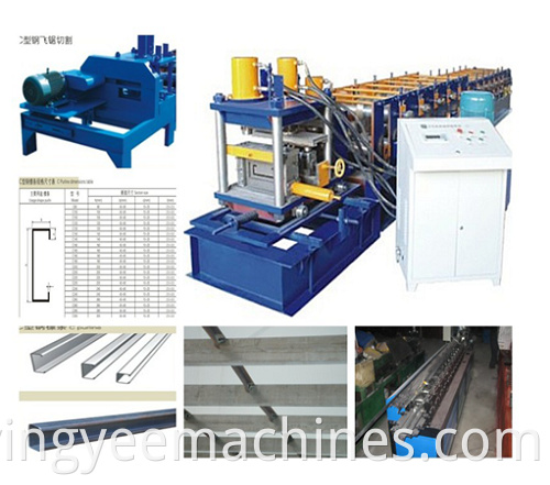 Newest Type Automatic C Shape Purline Steel Cold Roll Forming Machine